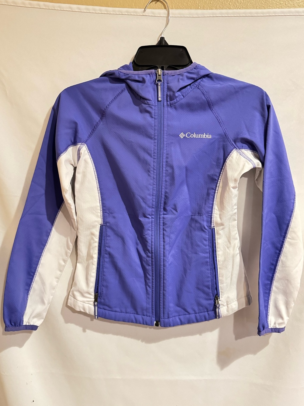 Kids Columbia Purple & White Hooded Softshell Jacket Small